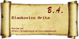 Blaskovics Arita névjegykártya